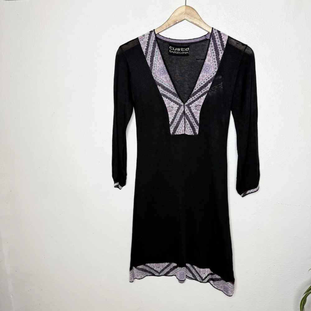 Custo Barcelona Lightweight Knit Long Sleeve Mini Lena Dress Womens Small *Flaw